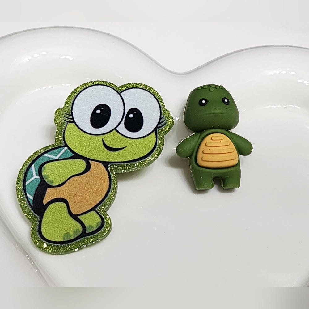 Turtle Flatback Focal Bead Badge Keychain Crafts Beadable Pen Magnet Pin Clip